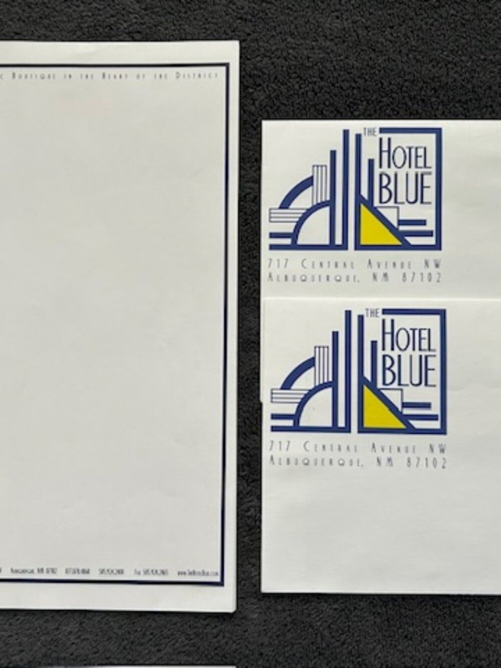 Vintage Hotel Blue New Mexico Stationery